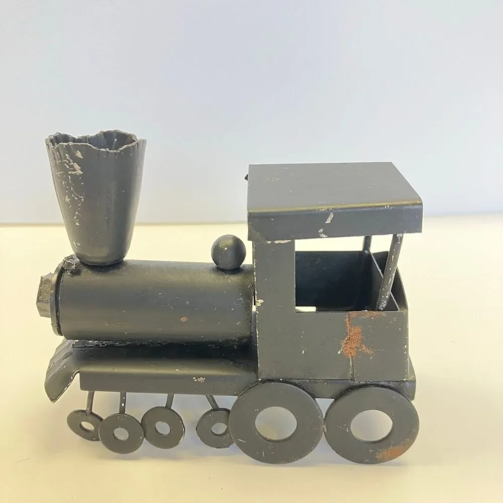 Vintage Metal Engine Train Black Decor NapcoWare Hong Kong Toy Locomotive Black
